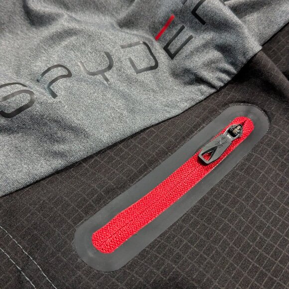 Spyder Active Men's Color Block Sport Top Small, Black Gray with Red Accents - Picture 10 of 11